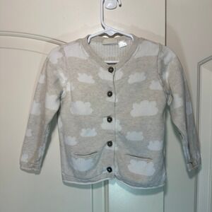 Lupilu Baby Pure‎ Collection Cardigan Cloud Print Button Cotton Neutral 12-24 M